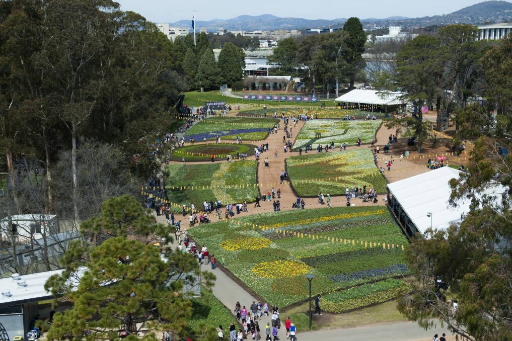 Last year's Floriade festival from above. Critics say there are fewer flowers this year.  Photo: Elesa Kurtz