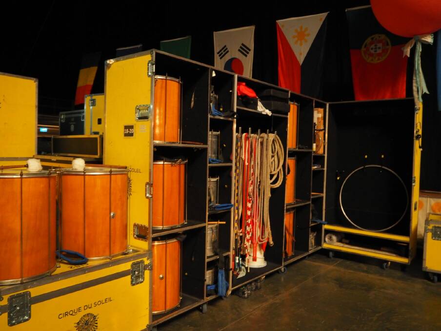 Everything is packed into containers backstage at Quidam's Bangkok show. Photo: Clare Colley