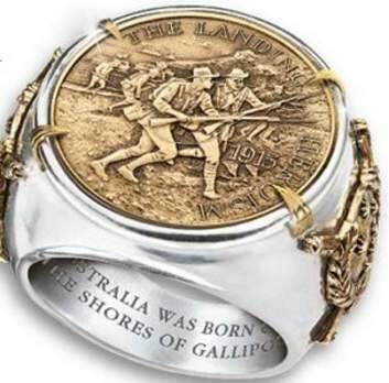 Commemorative Gallipoli ring from The Bradford Exchange.