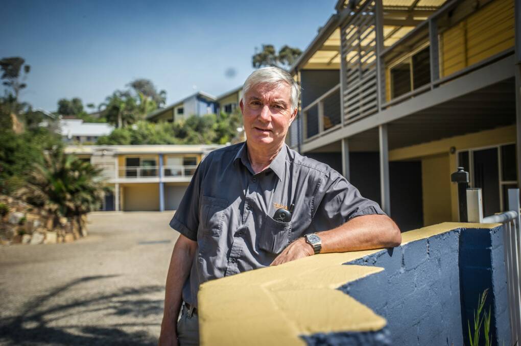 Rob White stayed with the Tathra Beach House Apartments during the recent fires and helped fight off flames that may have destroyed the resort. Photo: karleen minney