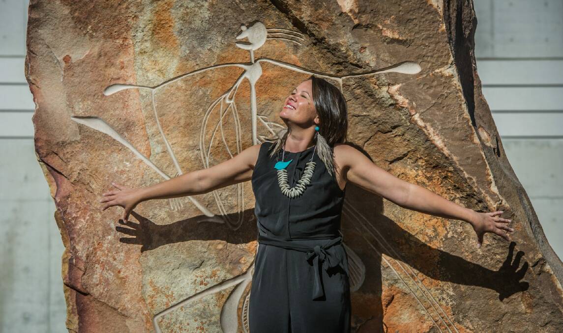 Indigenous Canberra woman Mikaela Jade, founder of digital storytelling app  Indigital is winner of Veuve Clicquot New Generation Award. Photo: karleen minney