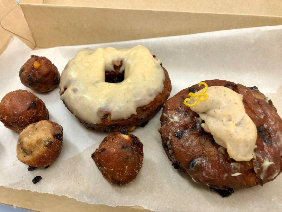 Hot cross doughnuts from The Doughtnut Department. Photo: Jil Hogan