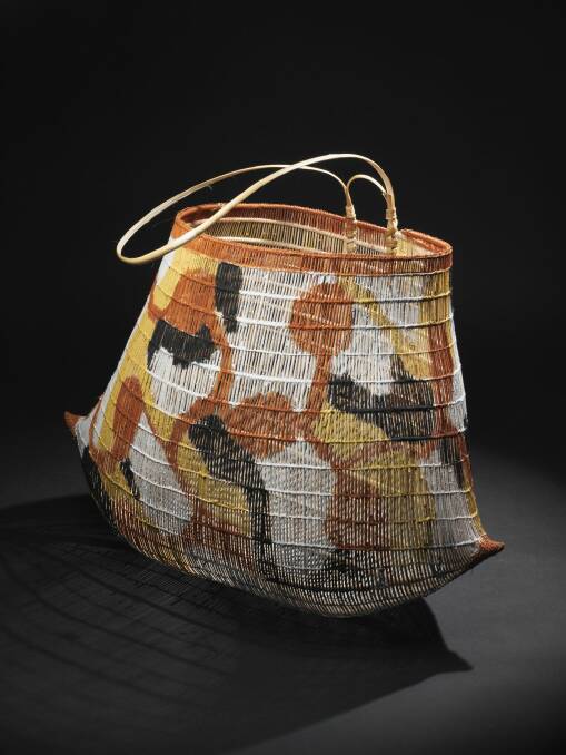 Jawun (bicornual basket) (2012) by Abe Muriata. Girramay people, Cardwell. Photo: George Serras