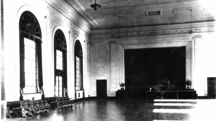 Interior of Albert Hall in 1928. Photo: Courtesy National Library of Aus