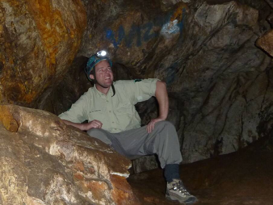 Tim explores the usually off-limits Cotter Caves. Photo: Barb Mitchell