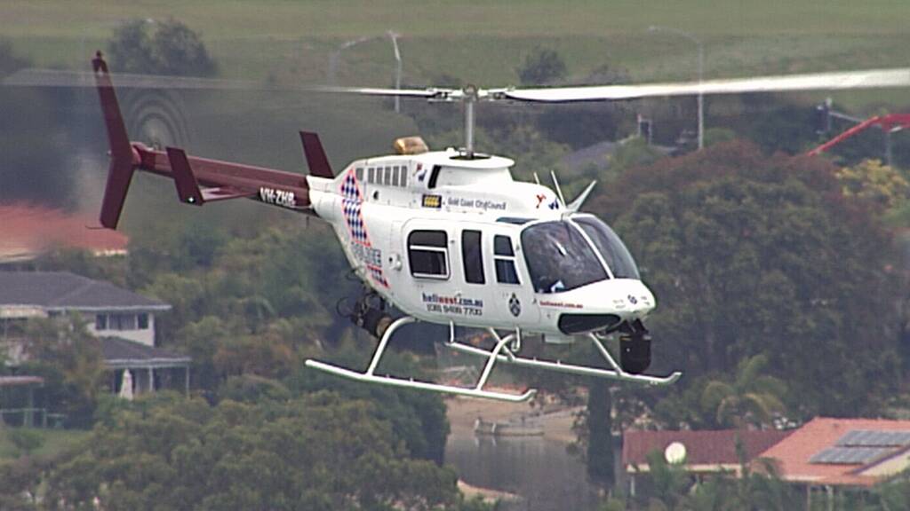 Queensland police used one of their helicopters to track an allegedly stolen vehicle and arrest the alleged offender. Photo: Nine Network