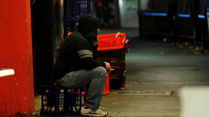 Sleeping rough: Social workers are seeing an influx of people arriving in Canberra with no money. Photo: Karleen Minney