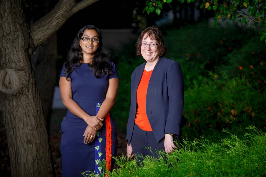 Canberra Community Law solicitors Anusha Goonetilleke and Genevieve Bolton have welcomed the federal government's backflip on legal funding for the chronically underfunded community legal aid sector. Photo: Sitthixay Ditthavong Photo: Sitthixay Ditthavong
