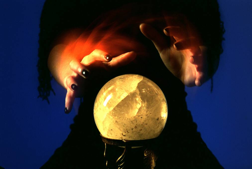 Mystic Gladys with her crystal ball. Photo: Rob Banks