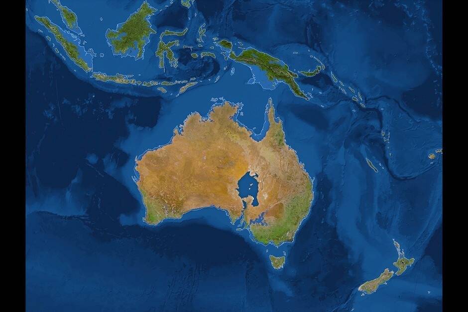 Australia imagined with an inland sea.