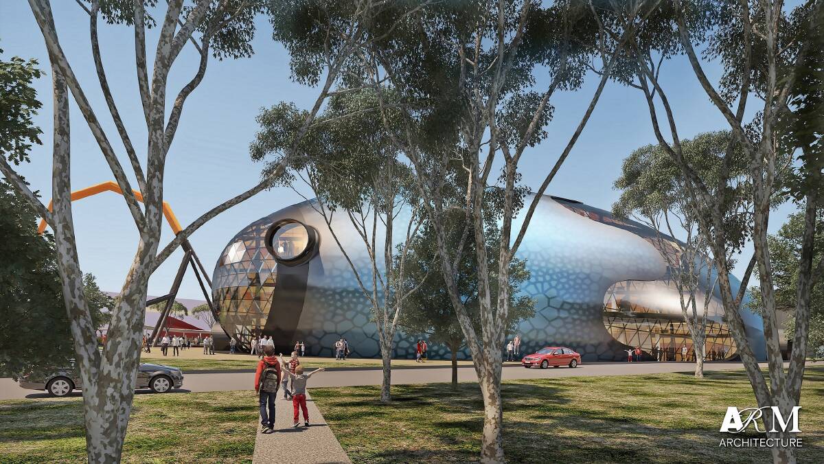 Artist's impression out the outside of the new Theatre of Things proposed in the National Museum of Australia's new master plan Photo: ARM Architecture