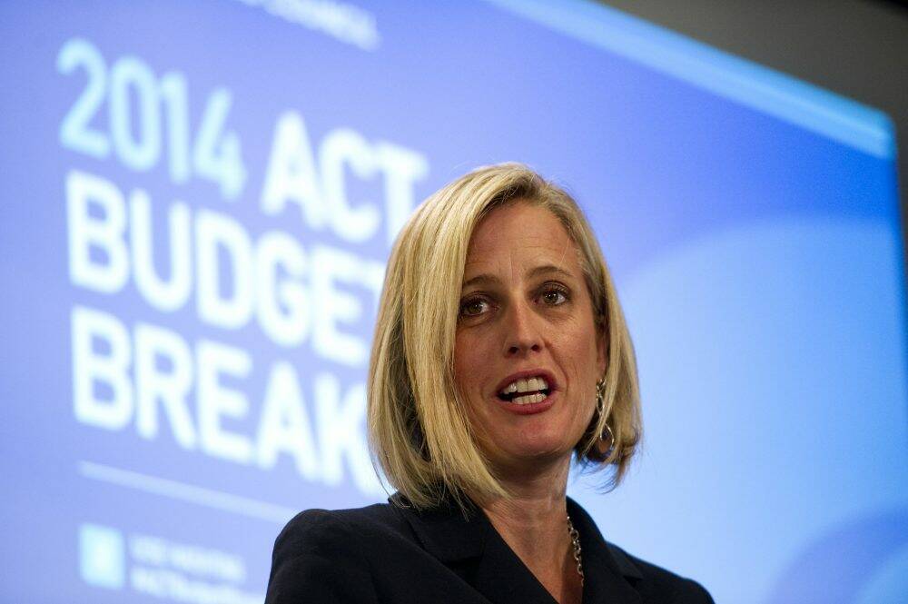 Katy Gallagher says budget cuts by the federal government will leave the ACT's health system about $240 million worse off over the next four years. Photo: Jay Cronan