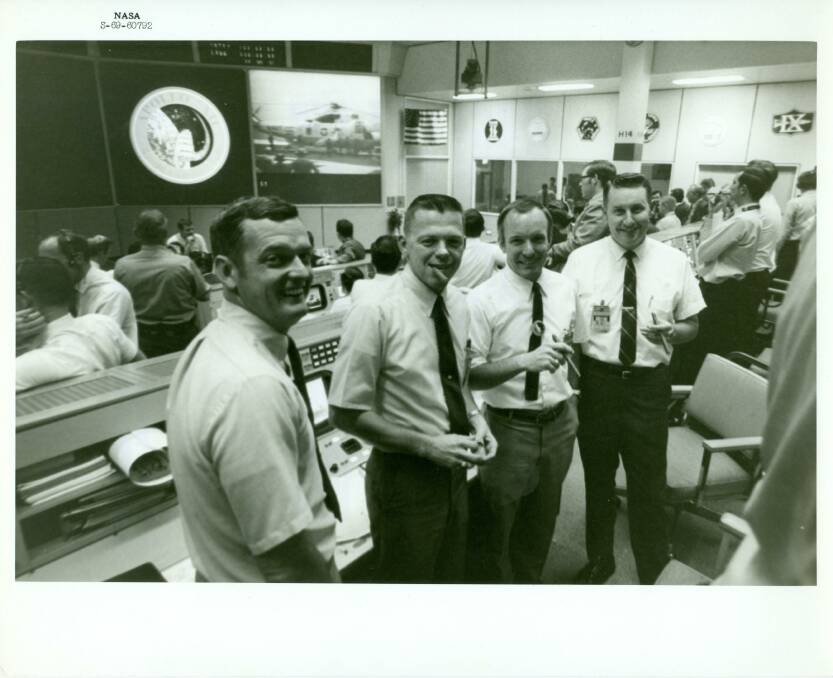 Gerry Griffin with part of the team in Mission Control. Photo: Supplied