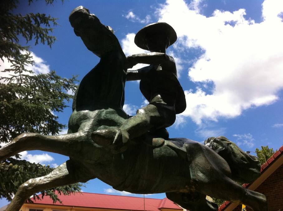 Where in the Snowies last week. Congratulations to Norma Summerell, who  correctly identified this picture as the statue of The Man from Snowy River in Centennial Park, Cooma. Photo: Tim the Yowie Man