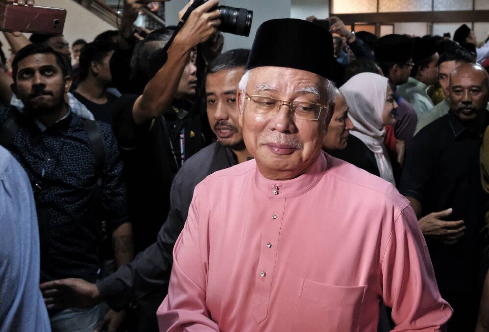 Malaysia's former prime minister Najib Razak attends an event on Friday. Photo: AP
