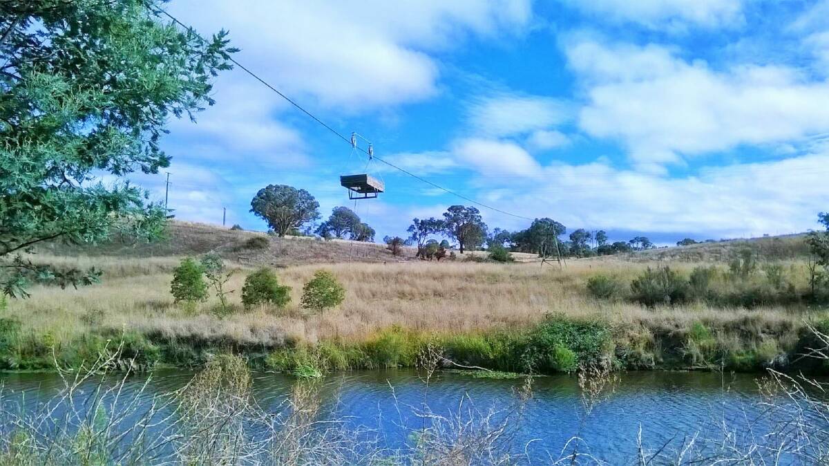 A more recent view of the flying fox which spans the Molonglo River near Oaks Estate. Photo: Phill Sledge