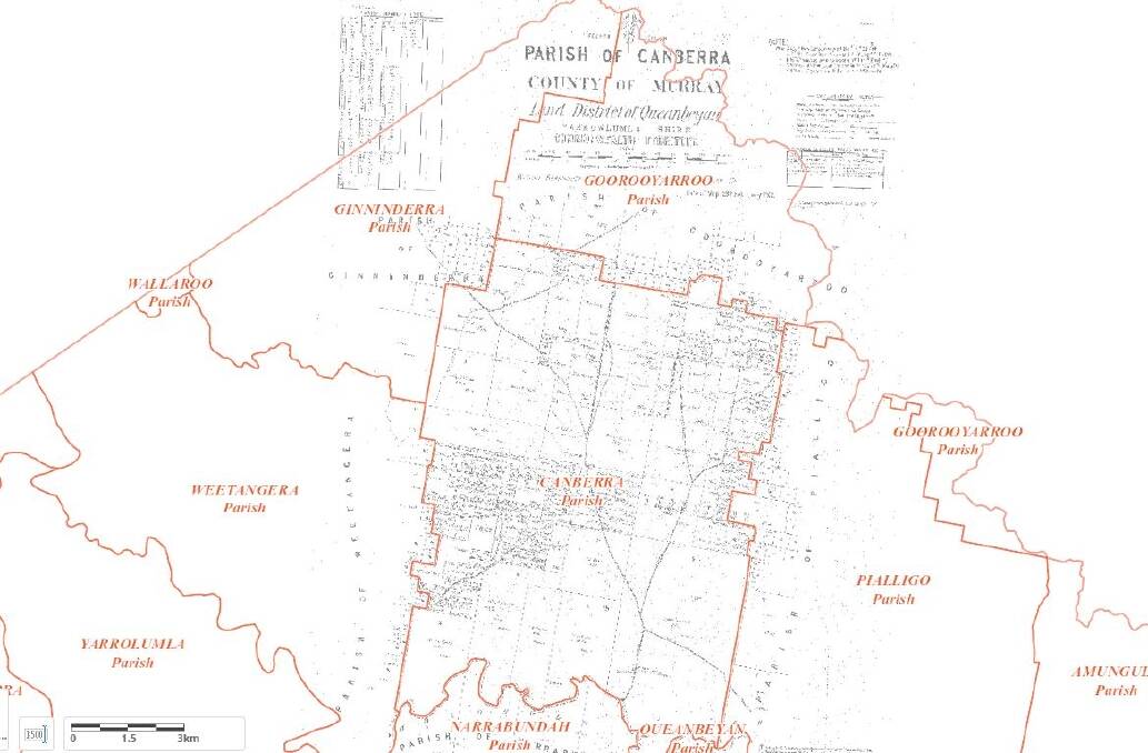 ACT Government have added historical maps from 1830 to 1930 to their digital mapping website ACTmapi Photo: Georgina Connery