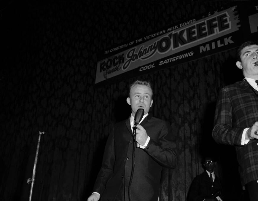 Johnny O'Keefe singing in 1960. Photo: Fairfax Media