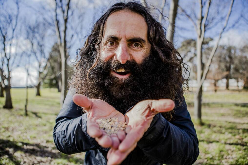 Costa Georgiadis with some seeds.
 Photo: Jamila Toderas