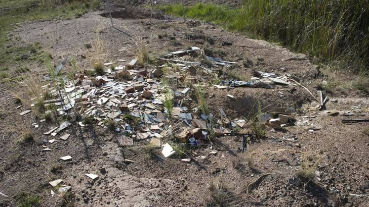 A patch of land on the corner of Hindmarsh Drive and Eucumbene Drive has long been used as a hard rubbish dump. Photo: Elesa Kurtz
