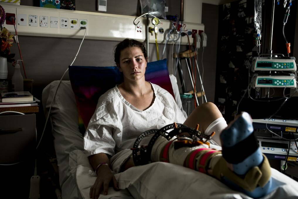 Nikki Ayers is fighting to walk again after a rugby tackle went wrong earlier this year. Photo: Jamila Toderas