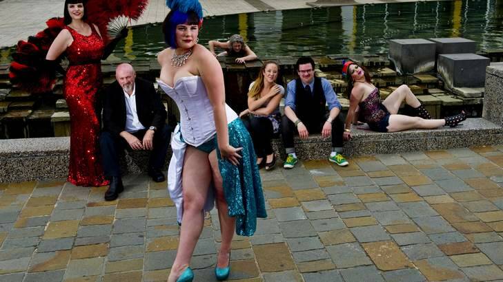 Ivy Ambrosia and friends gear up for the Fringe Festival in Civic Square. Photo: Jay Cronan