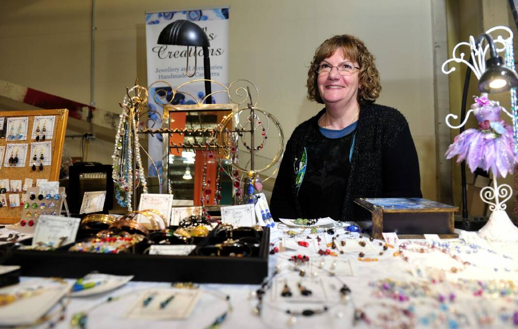 Jewellery junkie: Carol Webster's Carol's Creations is somewhat of an institution at the Old Bus Depot Markets. Photo: Melissa Adams