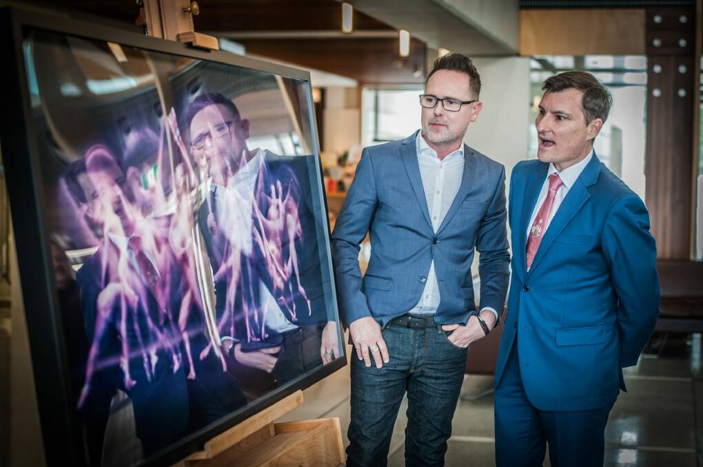 Artistic Director of The Australian Ballet, David McAllister AM (right)?has joined the Portrait Gallery?s national collection as a subject in a newly-commissioned portrait created by the illustrious Australian photographer, Peter Brew-Bevan (left) . Photo by Karleen Minney. Photo: Karleen Minney