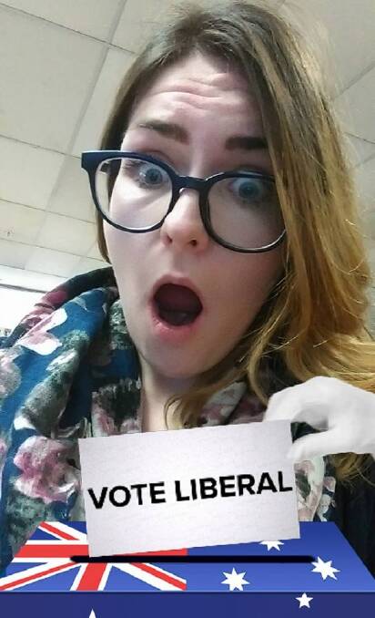 The Liberals unveiled a new Snapchat filter on Friday urging young voters to back them. Photo: Katie Burgess
