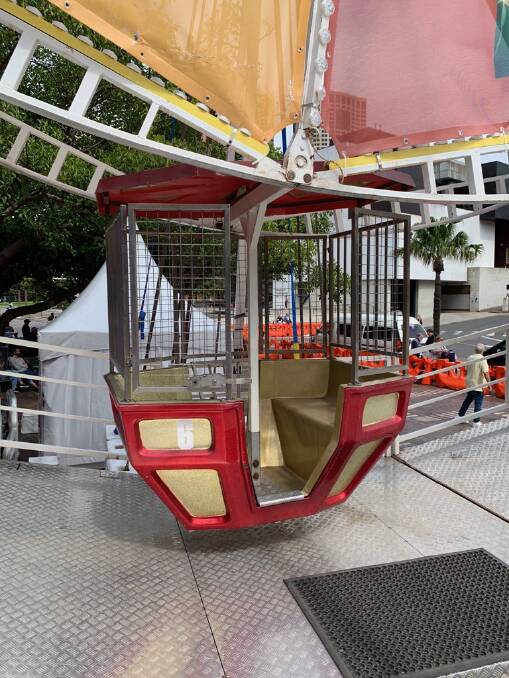 The ferris wheel was stopped soon after the carriage door broke off. Photo: Supplied