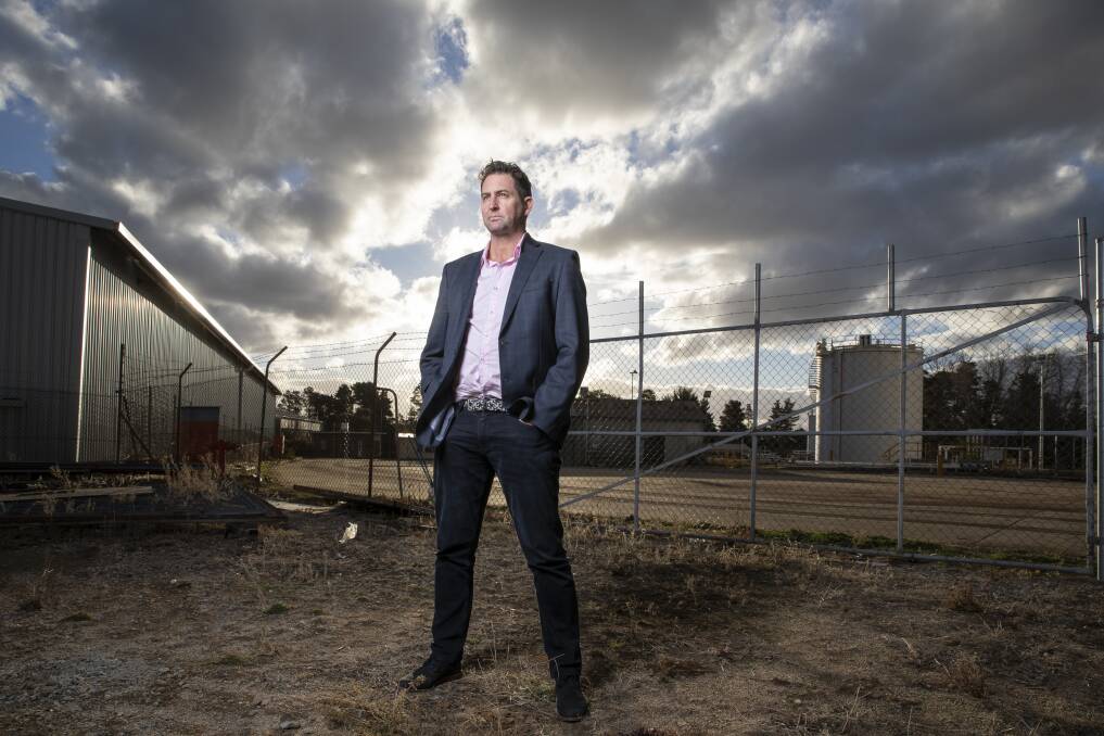 Allbids owner Rob Evans' Fyshwick business backs on to a site marked for a waste recycling facility. He says the extra garbage trucks rumbling down his street will force him to move his business. Photo: Sitthixay Ditthavong