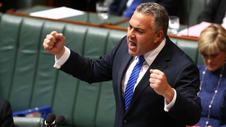 Treasurer Joe Hockey: “I just say to the critics, you want us to keep our election promises, now you're doing everything you can to stop us keeping our election promises." Photo: Alex Ellinghausen