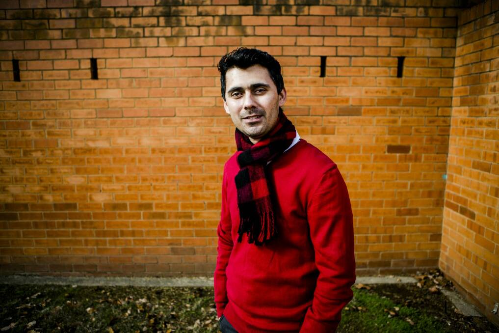 Afghan refugee Mustafa Karimi came to Australia via boat as a 17-year-old and spent years in detention before finally having his visa approved. He now works as a social worker in Canberra. Photo: Jamila Toderas