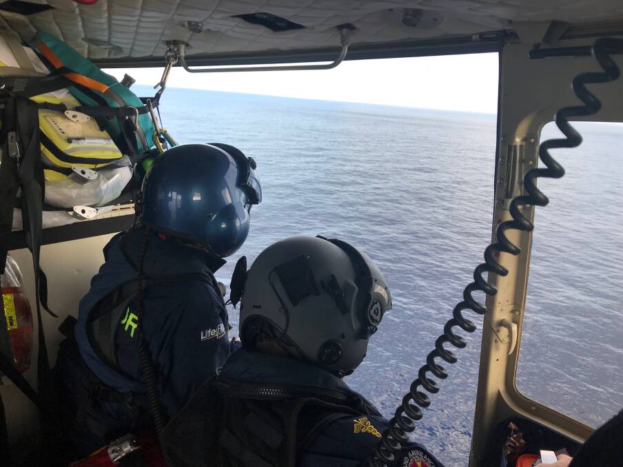 The RACQ LifeFlight Rescue helicopters from Bundaberg and Sunshine Coast were among the aircraft searching. Photo: RACQ LifeFlight Rescue Helicopter