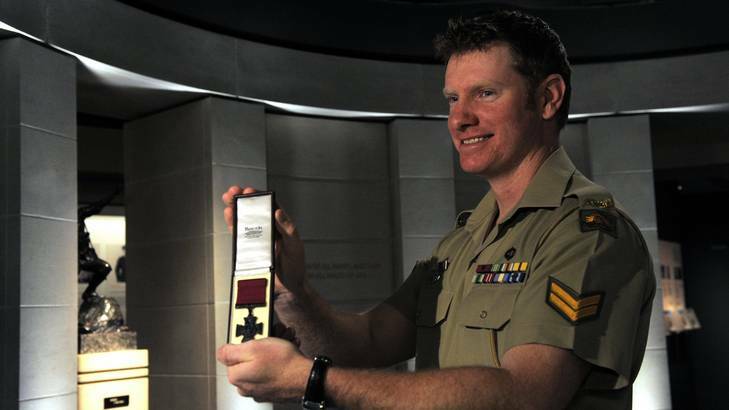 Victoria Cross recipient Corporal Daniel Keighran has loaned his medal to be displayed in the Australian War Memorial. Photo: Graham Tidy