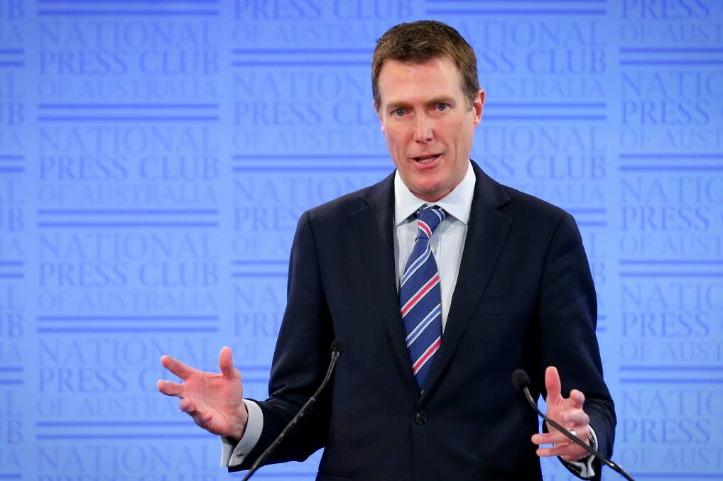 Minister for Social Services Christian Porter said the growth of the NDIS will create 1000 extra jobs in Canberra by 2019, with another 750 in southern NSW. Photo: Alex Ellinghausen