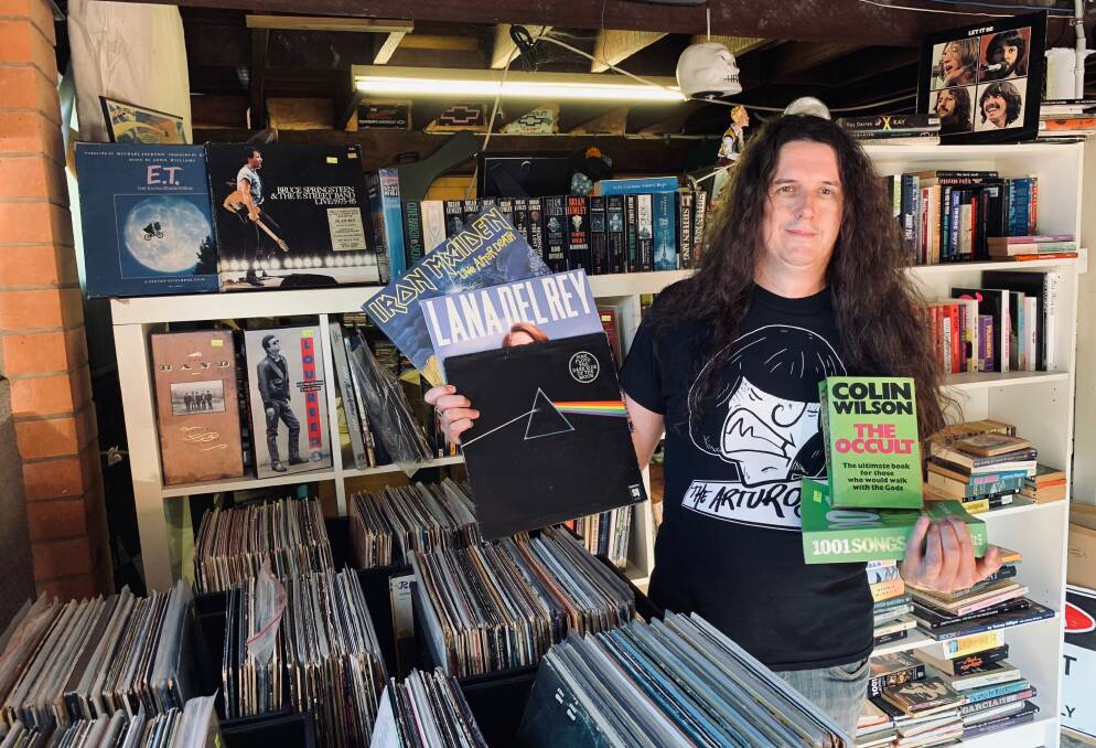 Luke Earthling is selling books and vinyl collected on a long Kombi journey, at Australia's Garage Sale Trail in Brisbane on Saturday and Sunday, October 20 and 21. Photo: Supplied.