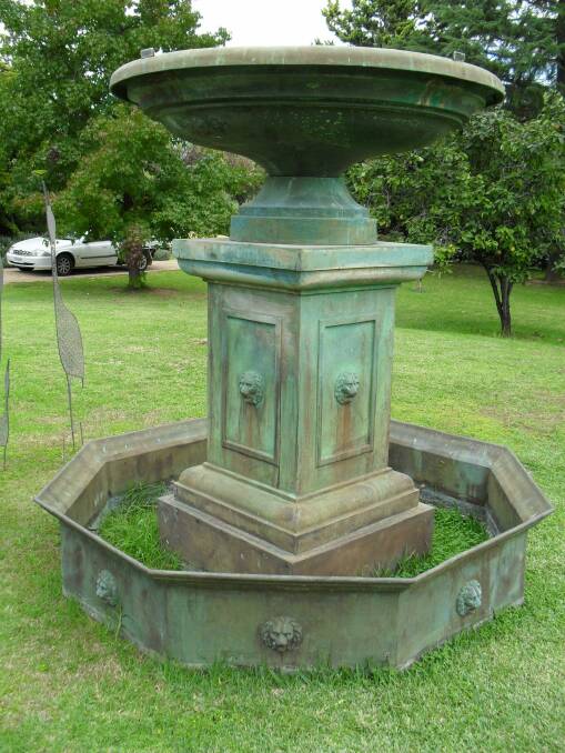 A heavy, solid bronze water feature was stolen from a Yarralumla front yard late May, leaving tyre marks on the grass. Photo: Supplied