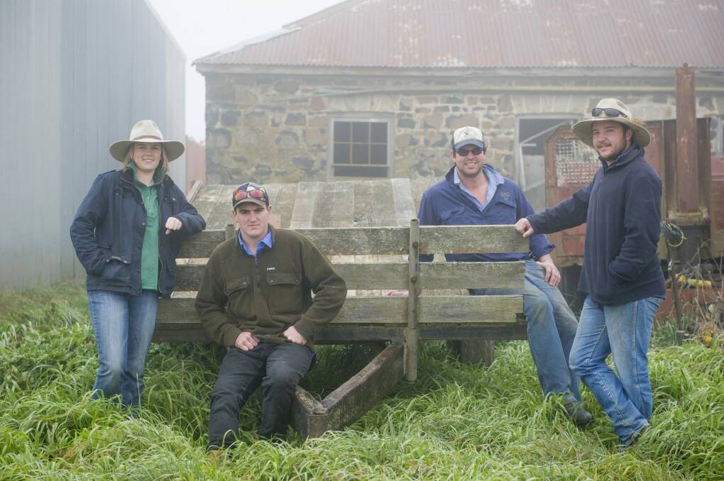 Crookwell's winning team at the  national young farmers competition: Bec Hewitt, Jamie Boothman, Gearin Price and Scott Kensit. 
 Photo: Jay Cronan