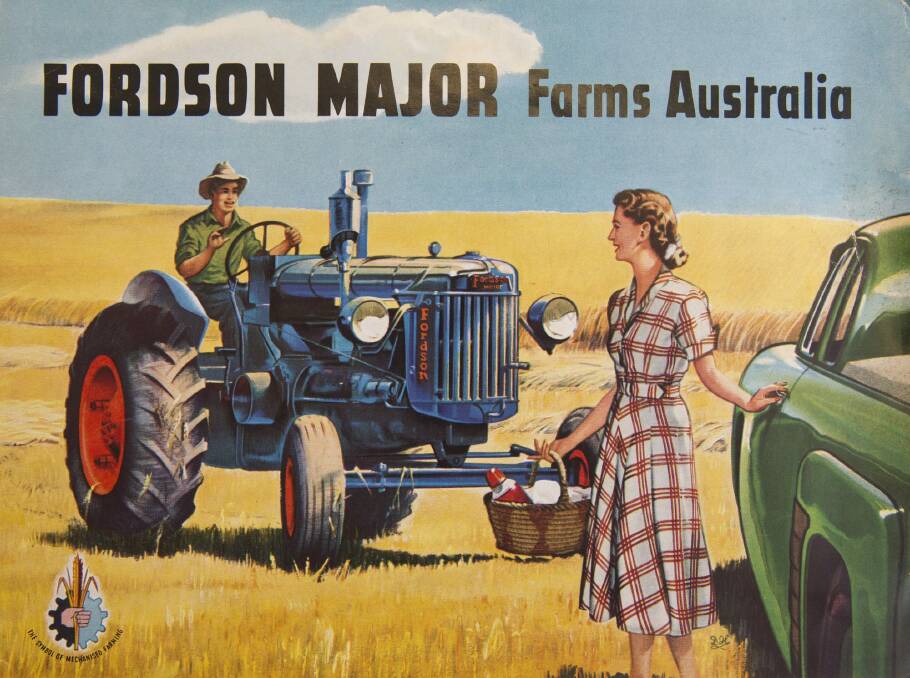 An assumption of women's role on the farm is displayed in advertising material for tractors. Photo: Supplied.