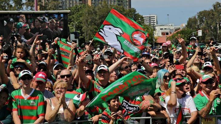 South Sydney Rabbitohs fan day celebrations at Redfern Oval. Photo: Brendan Esposito