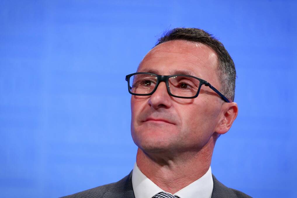 Greens leader Richard Di Natale took full advantage of all the attention this week. Photo: Alex Ellinghausen