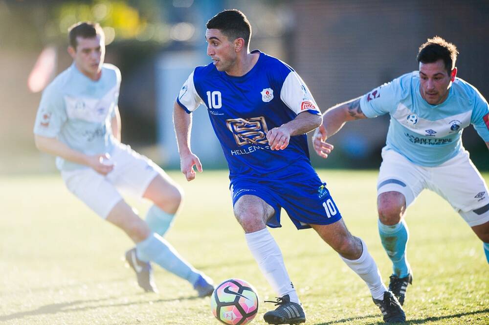 Canberra Olympic's Stephen Domenici is out to impress against A-League opposition. Photo: Rohan Thomson