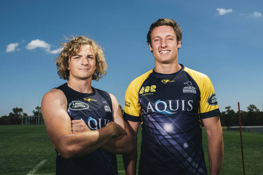 Nick Jooste and Joe Powell are expected to be the Brumbies' long-term halves partners. Photo: Rohan Thomson