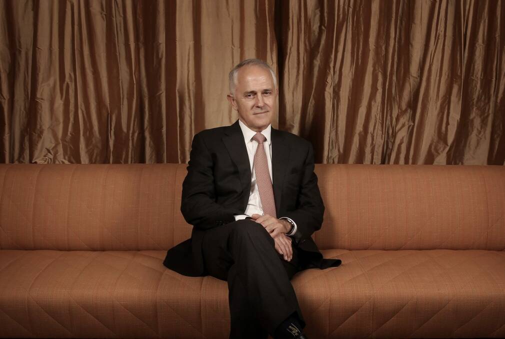 "You make the case for free trade by just pointing to the jobs it creates, the opportunities it creates": Malcolm Turnbull in his Prime Ministerial suite at Parliament House. Photo: Andrew Meares