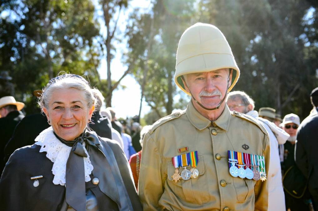 Terese and Wayne Binns at the new memorial for the Boer War. Photo: Sitthixay Ditthavong