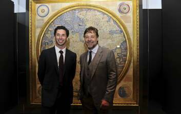 Ryan Stokes chairman of the National Library and Russell Crowe launched the exhibition. Photo: Melissa Adams