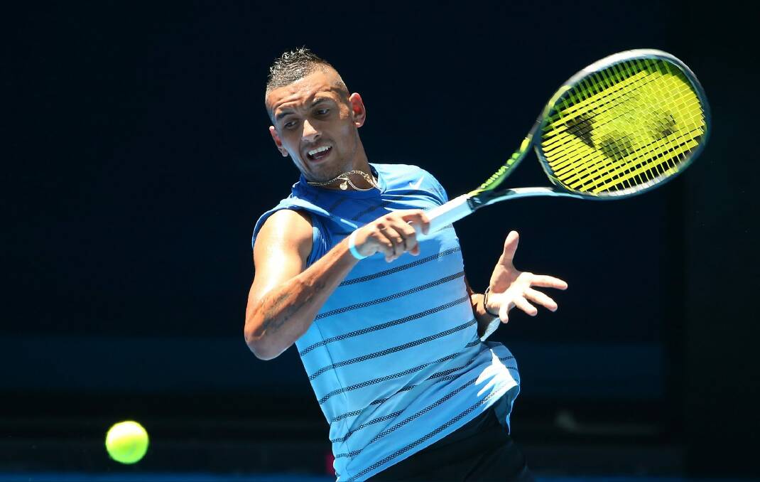 Nick Kyrgios has retired injured at the Kooyong Classic. Photo: Getty Images