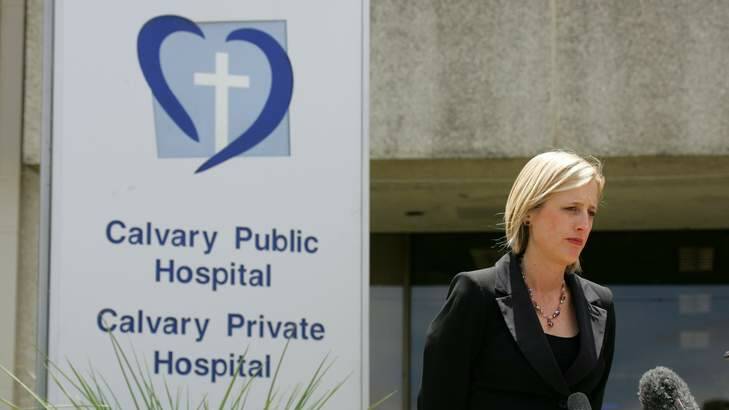 Chief Minister Katy Gallagher at Cavalry Hospital. Photo: Andrew Sheargold