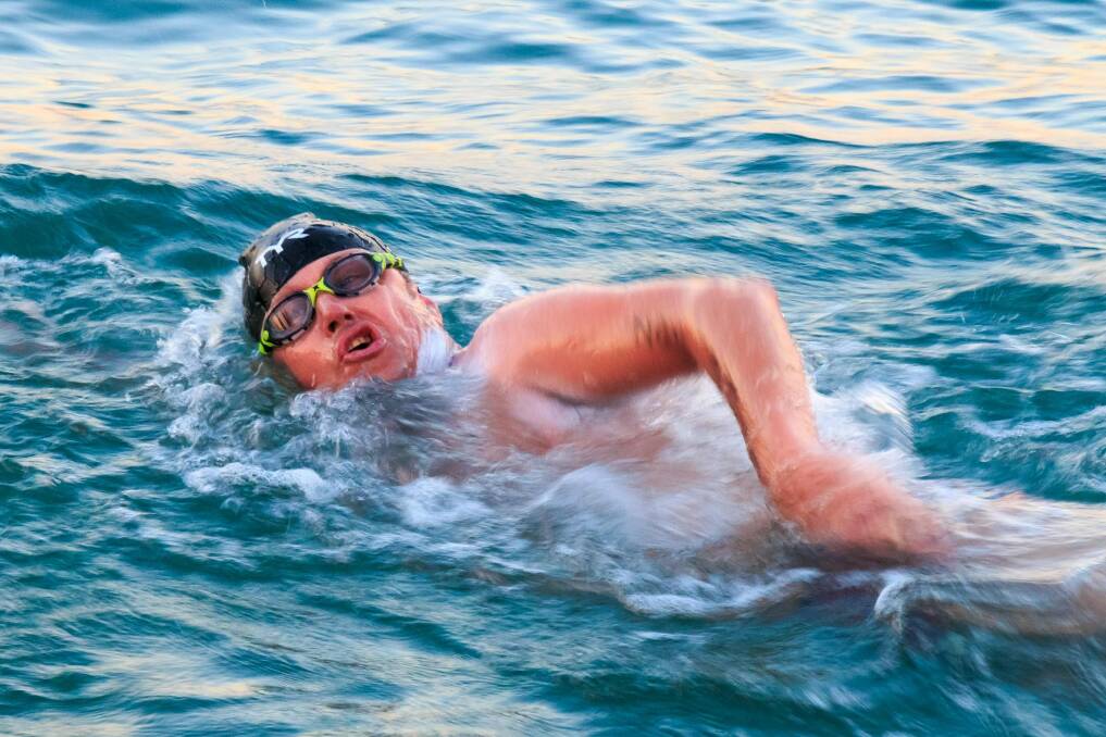 Kane Orr completed the English Channel in 14 hours and 41 minutes. Photo: A Terracini